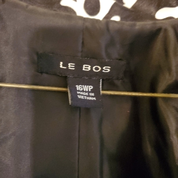 𝅺LE Bos Petite Black and White Lined Jacket - Picture 3 of 8